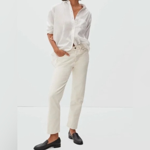 Everlane Cream Rigid Slouch Jeans Size 30 - Picture 1 of 9
